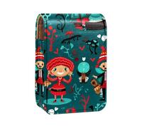Custodia per organizer per rossetto da viaggio,borsa per trucco portatile con specchio,tema dell'oceano dei pirati dei cartoni animati