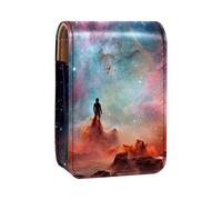 Custodia per organizer per rossetto da viaggio,borsa per trucco portatile con specchio,Universo dello spazio della nebulosa colorata