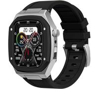 Custodia per orologi in metallo+fascia d'oro in gomma ， per Series 8/7 45mm 6/5/4 SE 44mm fai -da -te ， kit di modifica della custodia in acciaio inossidabile in acciaio inossidabile in silicone