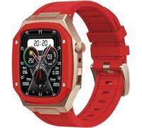 Custodia per orologi in metallo+fascia d'oro in gomma ， per Series 8/7 45mm 6/5/4 SE 44mm fai -da -te ， kit di modifica della custodia in acciaio inossidabile in acciaio inossidabile in silicone
