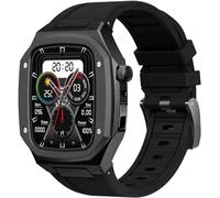 Custodia per orologi in metallo+fascia d'oro in gomma ， per Series 8/7 45mm 6/5/4 SE 44mm fai -da -te ， kit di modifica della custodia in acciaio inossidabile in acciaio inossidabile in silicone