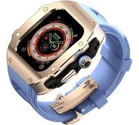 Custodia per orologio in acciaio inossidabile cinghia in gomma fluoro , compatibile con Apple Watch Ultra 8 2 Serie da 49 mm , MENS MOD MOD MOD MOD MOD MOD , per iWatche 49 mm