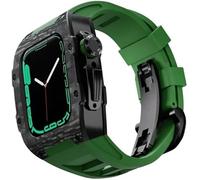 Custodia per orologio in fibra di carbonio Fluorobber banda ， per accessori di sostituzione della serie 8/7/6/5/4/SE 45mm 44 mm ， Case di orologi in stile RM MOD SPINT CRAP MOD SPINT