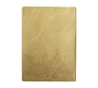 Custodia per passaporti essenziali da viaggio con disegno di mappa ricamata e custodia protettiva in pelle PU per passaporto da viaggio, Oro, Taglia unica