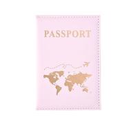 Custodia per passaporto, borsa per passaporto in PU pelle, porta passaporto per carte bancarie, carte di credito, passaporti, documenti di viaggio, rosa., 10*14cm, Moderno