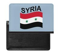Custodia per passaporto con bandiera della Siria con slot per carte di credito, custodia per passaporto da viaggio, Stile:, Taglia unica