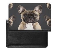 Custodia per passaporto con bulldog francese, con blocco RFID, in pelle, per passaporto, protezione per passaporto, porta carte di credito, accessori da viaggio