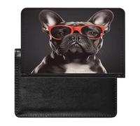 Custodia per passaporto con bulldog francese, con blocco RFID, in pelle, per passaporto, protezione per passaporto, porta carte di credito, accessori da viaggio