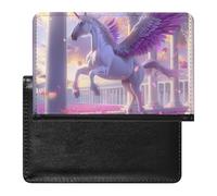 Custodia per passaporto con cavallo angelo, custodia per passaporto con slot per carte di credito, custodia per passaporto da viaggio, Stile:, Taglia unica