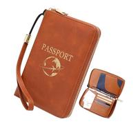 Custodia per passaporto, con cerniera, blocco in PU compatto e leggero | Organizzatore Multitasca Bloccante In PU | Sacchetto Per Porta Passaporto | Per Carta D'Imbarco A Sfera