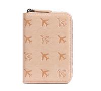 Custodia per passaporto con cerniera, custodia protettiva integrata per documenti d'identità, organizer da viaggio, per passaporto, aereo (blu onker)