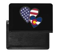Custodia per passaporto con cuori intrecciati bandiera americana Colorado carino custodia per passaporto con slot per carte di credito custodia per passaporto da viaggio, Stile:, Taglia unica