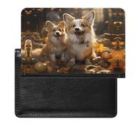 Custodia per passaporto, con due corgis stampati, porta passaporto da viaggio, custodia per passaporto, con tasche, stile, taglia unica, minimalista