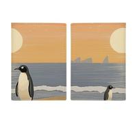 Custodia per passaporto, con due pinguini, custodia protettiva per passaporto, con slot per passaporti, portafoglio da viaggio, per donne e uomini