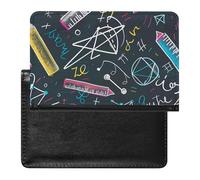 Custodia per passaporto con formule matematiche multicolore con slot per carte di credito custodia per passaporto da viaggio, Stile:, Taglia unica