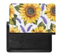 Custodia per passaporto con girasoli gialli viola lavanda fiori carino custodia per passaporto con slot per carte di credito custodia per passaporto da viaggio, Stile:, Taglia unica