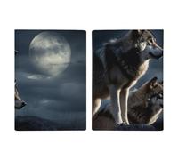 Custodia per passaporto con lupi al chiaro di luna, custodia protettiva per passaporto, con slot per passaporti, portafoglio da viaggio, per donne e uomini