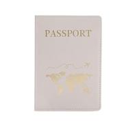 Custodia per passaporto con mappa del mondo, stampa a caldo, semplice aereo, per donne e uomini, regalo di nozze alla moda, B Grigio, Taglia unica