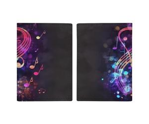 Custodia per passaporto con nota musicale colorata Galaxy Ultra Slim PU Leather Travel Document Organizer Compact Premium International US passaporto Protector Cover per donne uomini