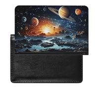 Custodia per passaporto con pianeti stelle e Via Lattea Galaxy Custodia per passaporto in pelle PU di alta qualità Custodia portatile per passaporto da viaggio unisex organizer per documenti