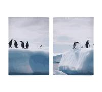 Custodia per passaporto con pinguini sull'Iceberg, custodia protettiva per carte d'identità, porta passaporto, con slot per passaporti, portafoglio da viaggio, per donne e uomini