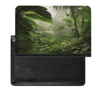 Custodia per passaporto con scena tropicale della giungla della foresta pluviale in PU portafoglio da viaggio impermeabile per passaporti per donne e uomini custodia per passaporti