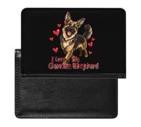 Custodia per passaporto con scritta "I Love My German Shepherd" per uomo e donna, in pelle PU, custodia per passaporto da viaggio