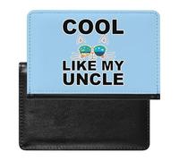 Custodia per passaporto con scritta "I'm Cool Like My Uncle", con scomparto per carte di credito, custodia per passaporto da viaggio, Stile:, Taglia unica