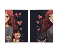 Custodia per passaporto con scritta in inglese "A Girl Who Loves Cats", custodia protettiva per passaporto, con scomparto per passaporti, da viaggio, per donne e uomini