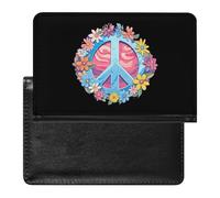 Custodia per passaporto con simbolo della pace, carina, con slot per carte di credito, custodia per passaporto da viaggio, Stile:, Taglia unica