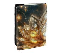 Custodia per passaporto con stampa dei sette chakra, motivo meditazione zen con loto sacro, da viaggio, in pelle PU, per uomini e donne, 16,5 cm, Nero , Taglia unica