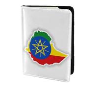 Custodia per passaporto con stampa della mappa della bandiera dell'Etiopia, custodia per passaporto, portafoglio per carte e documenti