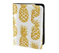 Custodia per passaporto con stampa di ananas dorata, portafoglio da viaggio sottile e leggero, accessorio universale alla moda per adulti