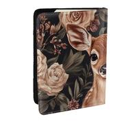 Custodia per passaporto con stampa di cervi a pois e scritta "Are Among The Flowers", da viaggio, in pelle PU, per uomini e donne, 16,5 cm