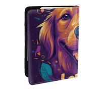 Custodia per passaporto con stampa di foglie come una testa di cane, da viaggio, in pelle PU, per uomini e donne, 16,5 cm, Nero , Taglia unica