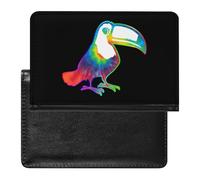 Custodia per passaporto con stampa di tucano tie dye, carina, con slot per carte di credito, custodia per passaporto da viaggio, Stile:, Taglia unica