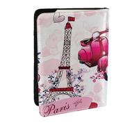 Custodia per passaporto con Torre Eiffel di Parigi Francia con blocco per passaporto, accessori da viaggio in pelle