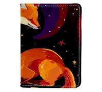 Custodia per passaporto, custodia per passaporto, custodia per passaporto, portafoglio per passaporto, da donna, motivo cartone animato volpe, Motivo: 895, 10x14cm/4x5.5 in