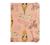 Custodia per passaporto, custodia per passaporto, grano agricolo e strumenti, essenziali da viaggio, in pelle PU, impermeabile, blocco RFID, custodia per carte di credito, per uomini e donne