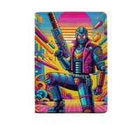 Custodia per passaporto da donna, Robot stile arte urbana