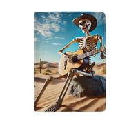 Custodia per passaporto da uomo, Skull suonare chitarra-1