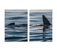 Custodia per passaporto da viaggio a forma di pinna di squalo, con scomparti per carte di credito e carta d'imbarco, organizer per documenti d'identità di famiglia (20 x 13 cm)