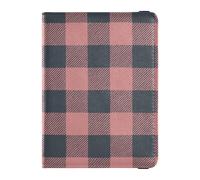 Custodia per passaporto da viaggio a quadri per passaporto per donne e uomini con slot per carte di credito grigio rosa