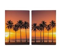 Custodia per passaporto da viaggio con tramonto tropicale, custodia per passaporto con scomparti per carte di credito e carta d'imbarco, organizer per documenti d'identità di famiglia (20 x 13 cm)