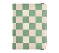 Custodia per passaporto da viaggio verde salvia a quadri per passaporto, per donne e uomini, con slot per carte di credito