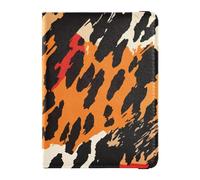 Custodia per passaporto e carta di vaccino con texture in pelliccia astratta tigri combo con slot per carte di vaccino uomo donna portafoglio da viaggio organizer documenti da viaggio, Texture di