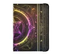 Custodia per passaporto e carta di vaccino in pelle colorata con Tarocchi misteriosi astrologici custodia per passaporto con blocco RFID ultra sottile, Astrologia misteriosa colorata dei tarocchi, 1
