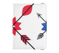 Custodia per passaporto e carta vaccinale in pelle blu con motivo floreale freccia Combo per viaggio Custodia per carte vaccino Combo Copertura per passaporto per donne Leggero, freccia, motivo