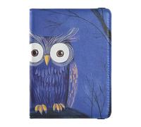 Custodia per passaporto e carte di vaccino in pelle con gufo seduto sul ramo personalizzabile, custodia per passaporto e documenti di viaggio, con blocco RFID, ultra sottile, Gufo seduto sul ramo, 1