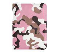 Custodia per passaporto e carte di vaccino in pelle marrone mimetica, con scomparto per carte di vaccinazione, porta passaporto combinato con slot per carte di vaccinazione per oggetti essenziali da